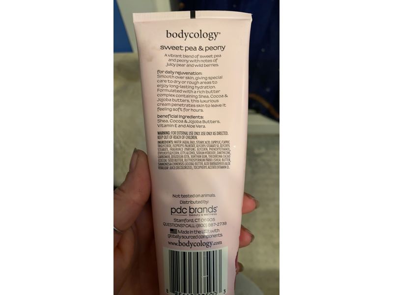 Bodycology Moisturizing Body Cream, Sweet Pea & Peony, 8 oz/227 g