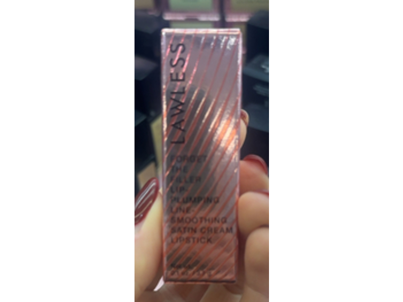 Lawless Forget the Filler Lip-Plumping Line-Smoothing Satin Cream Lipstick, Soft Truffle, 0.1 oz/3.7 g