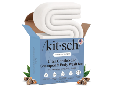 Kitsch Ultra Sensitive Shampoo & Body Wash Bar, Fragrance Free, 3.2 oz/91 g