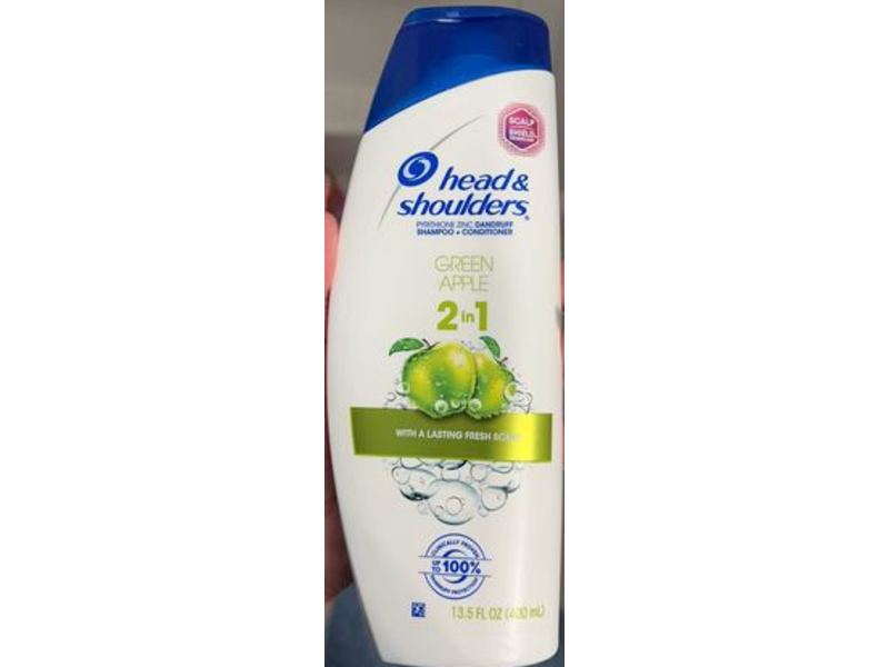 Head & Shoulders 2 In 1 Shampoo + Conditioner, Green Apple, 13.5 fl oz/400 mL