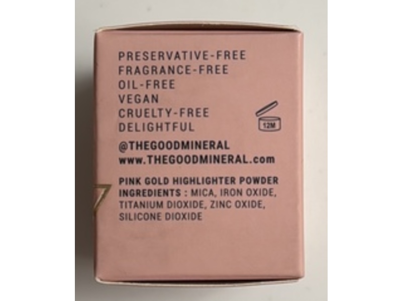 The Good Mineral Gold Highlighter Powder, Pink Gold, 0.18 oz/5 g