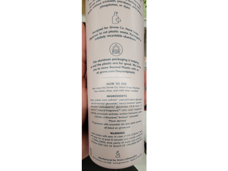 Grove Co. Hydrating Hand Soap, Limited Edition Hope In Bloom, Peony & Freesia, 13 fl oz/364 mL