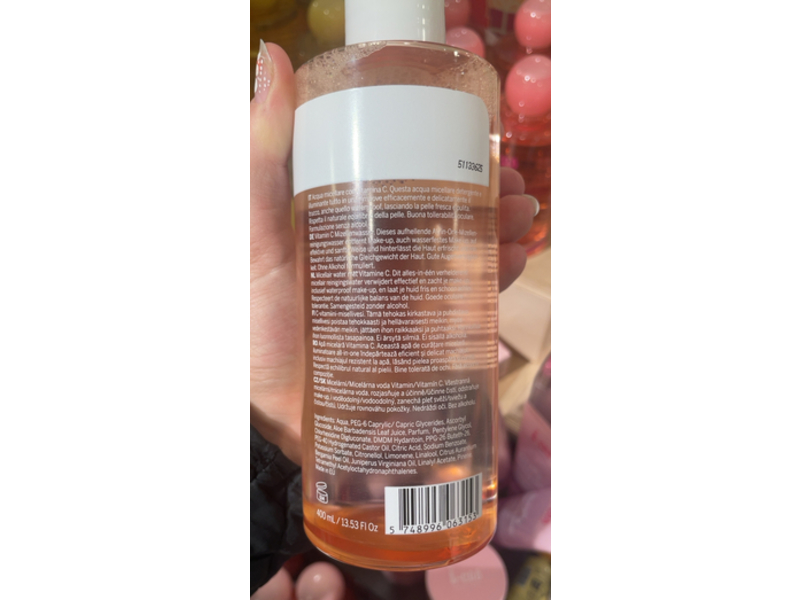 Puca Pure & Care Micellar Water, Vitamin C, 13.53 fl oz/400 mL