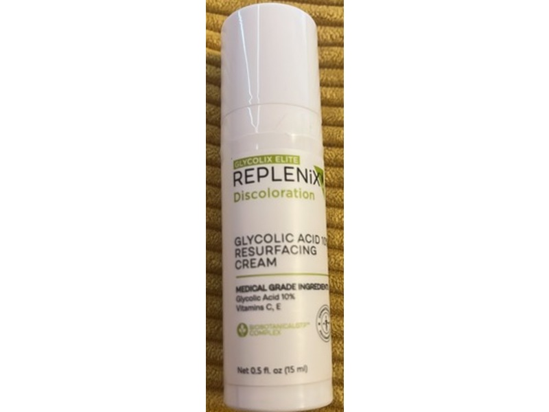 Replenix Discoloration Resurfacing Cream, Glycolic Acid 10%, 0.5 fl oz/15 mL