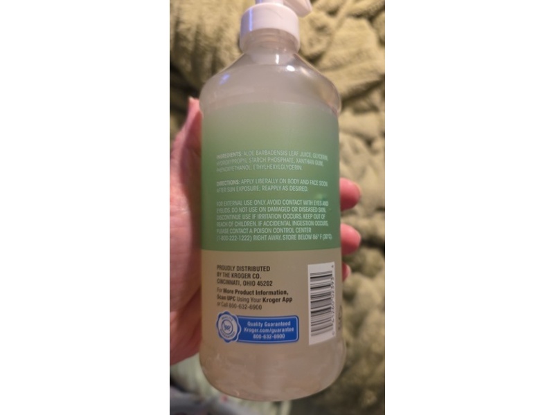 Kroger After Sun Gel, Aloe, 16 fl oz/473 mL