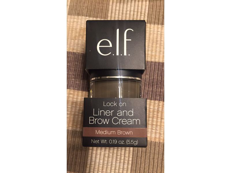 e.l.f. Cosmetics Lock On Liner and Brow Cream, 81943 Medium Brown, 0.19 oz