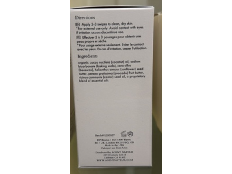 Agent Nateur Holi Natural Deodorant, Ambroxan Cloud, 2.5 oz/75 mL