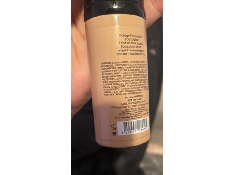 Misslyn Nude To Stay Foundation, 110 Light Rosy Nude, 1.01 fl oz/30 mL