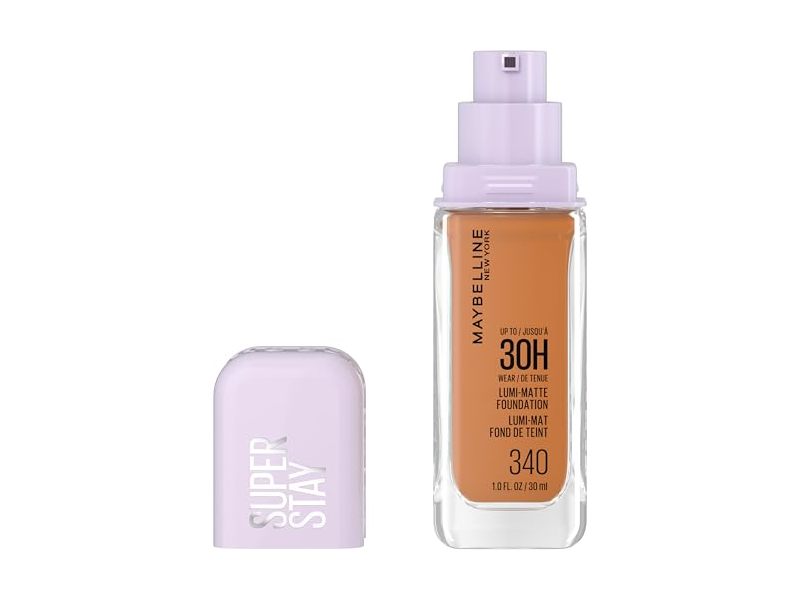 Maybelline New York Super Stay Lumi-Matte Foundation, 340 Warm, 1 fl oz/30 mL