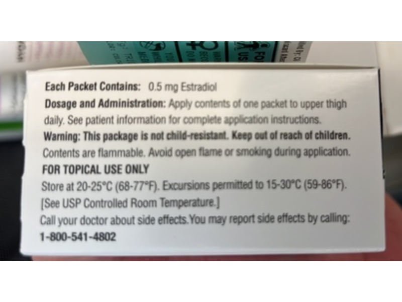 Estradiol Gel 0.1%/0.5 mg, 30 Count, Trigen (Rx)
