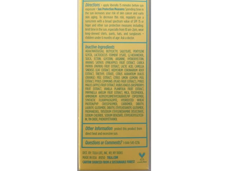 Tula Protect + Glow Daily Sunscreen Gel, SPF 30, 3.38 fl oz/100 mL