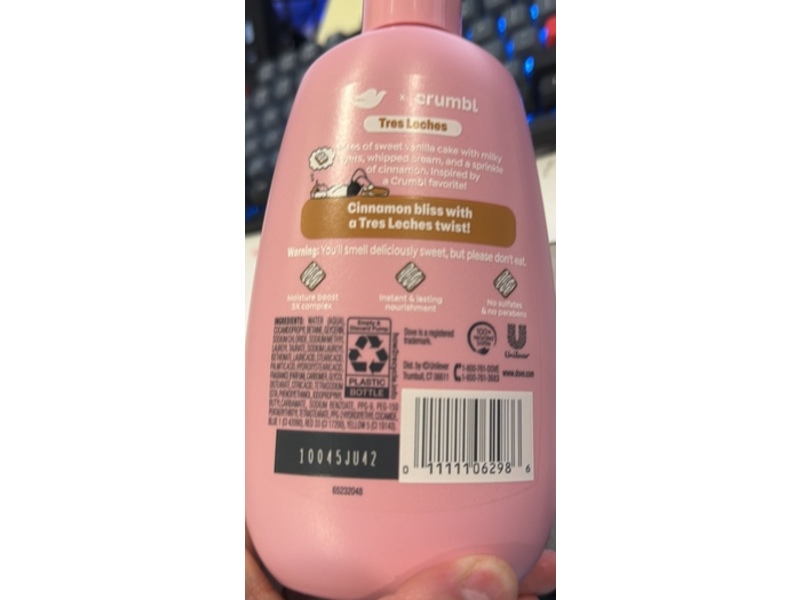 Dove x Crumbl Hand Wash, Tres Leches, 12 fl oz