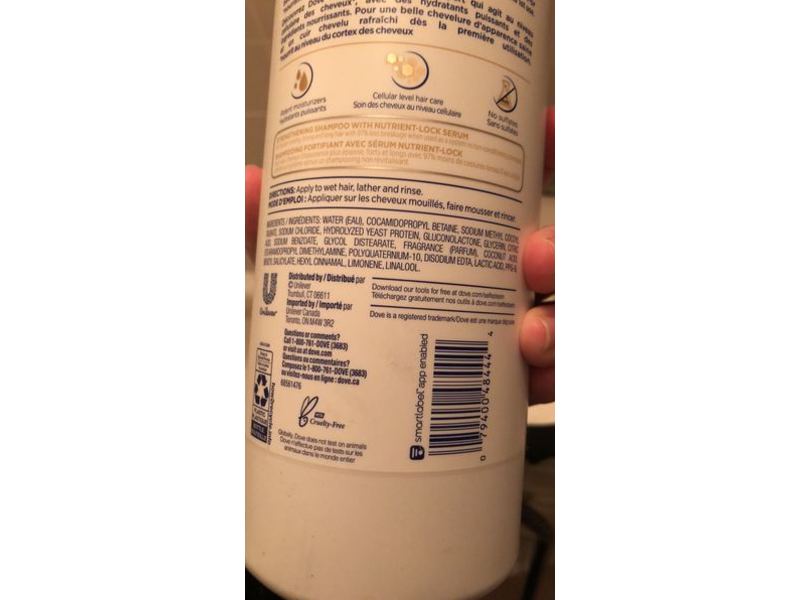 Dove Hair Therapy Shampoo, Breakage Remedy, Nutrient-Lock Serum, 33.8 fl oz/1 L