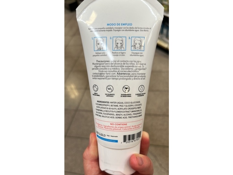 Bioland Dermia Facial Cleansing Gel, 6.7 fl oz/200 mL