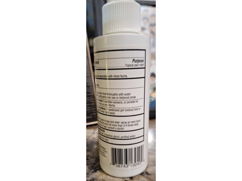 First Aid Only Burn Pain Relieving Spray, Lidocaine HCl 2.0%, 4 fl oz/118.3 mL