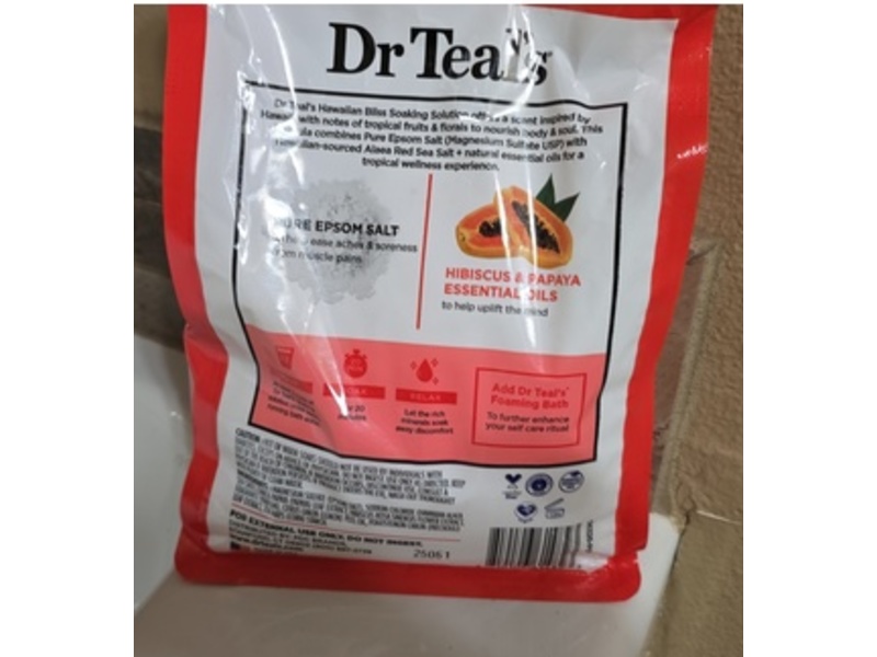 Dr Teal's Pure Epsom Salt Soaking Solution, Hawaiian Bliss, 1.36 kg