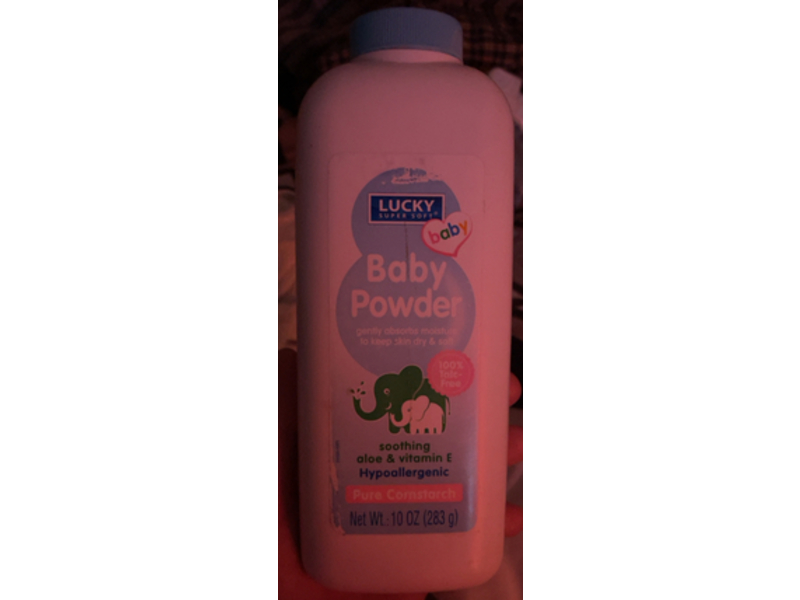 Lucky Super Soft Baby Powder, Pure Cornstarch, 10 oz/283 g