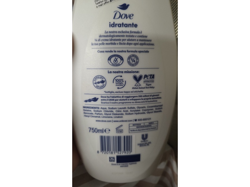 Dove Bath Gel, 750 mL