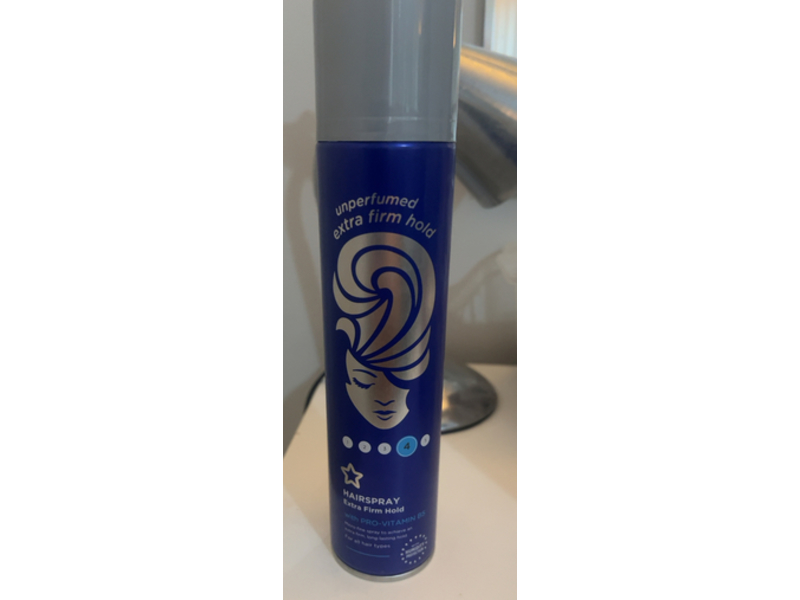 Superdrug Unperfumed Extra Firm Hold Hairspray, Pro Vitamin B5, 300 mL