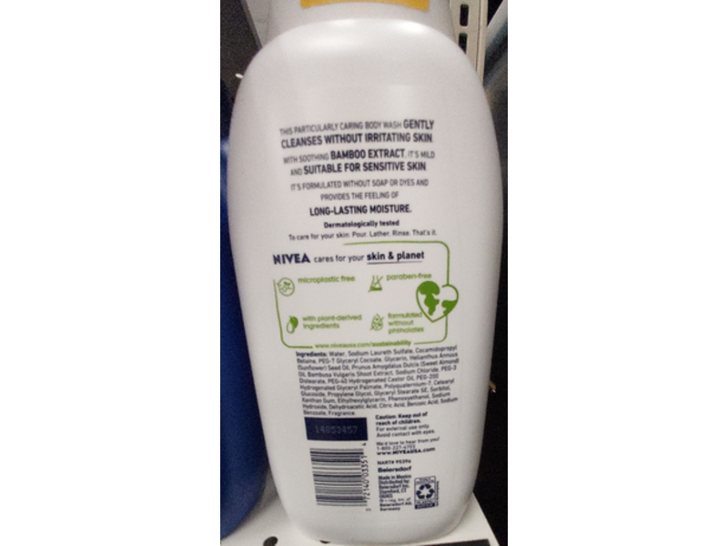 Nivea Men Sensitive Body Wash, Bamboo Extract, 30 fl oz/887 mL