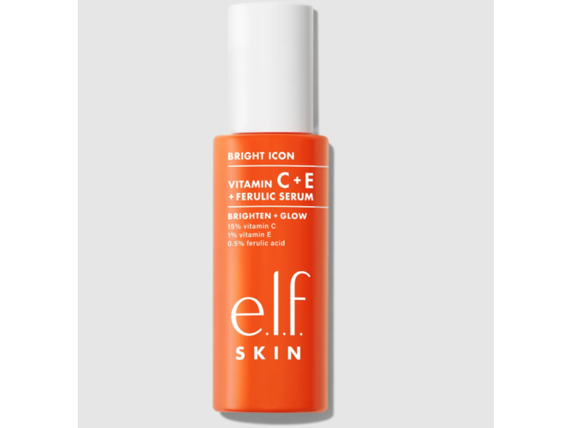 e.l.f. Cosmetics Bright Icon Serum, Vitamin C + E + Ferulic, 1 oz/30 mL