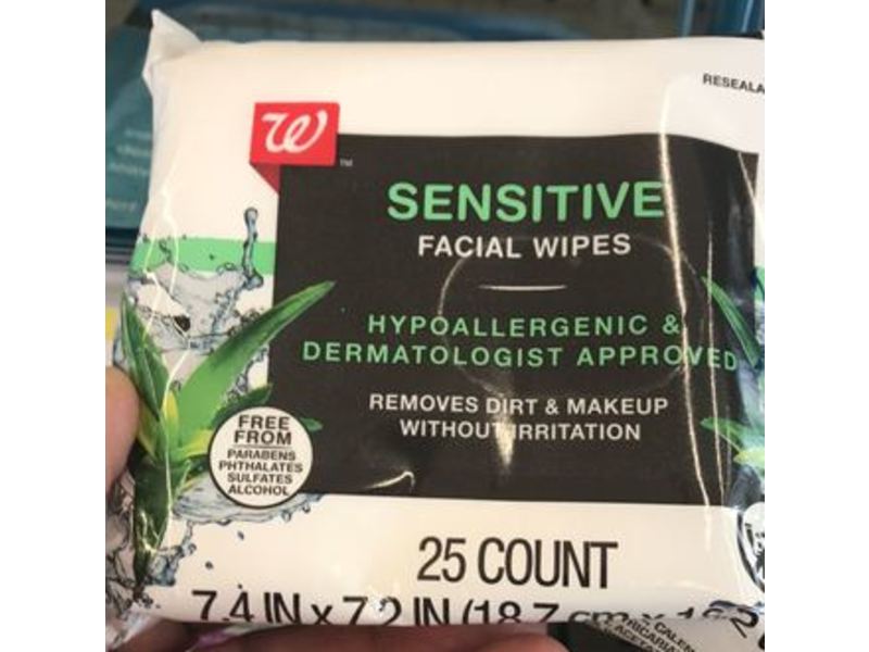 Walgreens Sensitive Facial Wipes, 25 Count