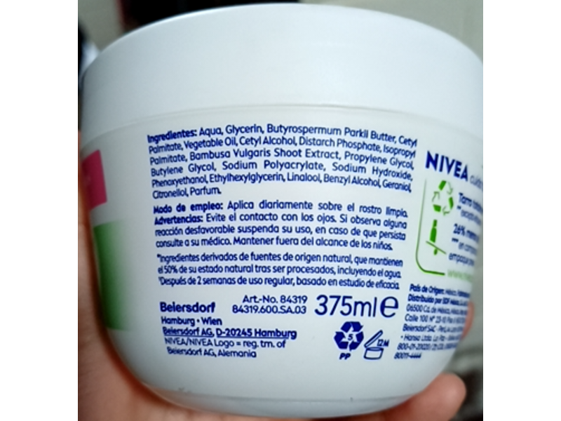 Nivea 5 In 1 Matte Effect Face Cream, Bamboo, 375 mL