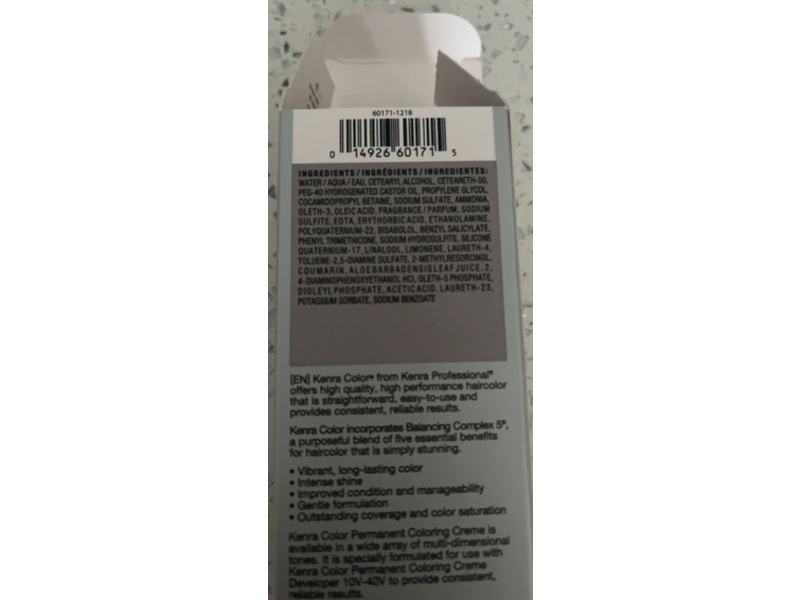 Kenra Color Permanent Coloring Creme, 10A Ash, 3 oz/85 g