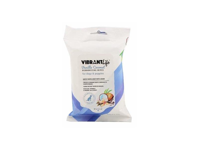 Vibrant Life Deodorizing Wipes, Vanilla Coconut, 20 Count