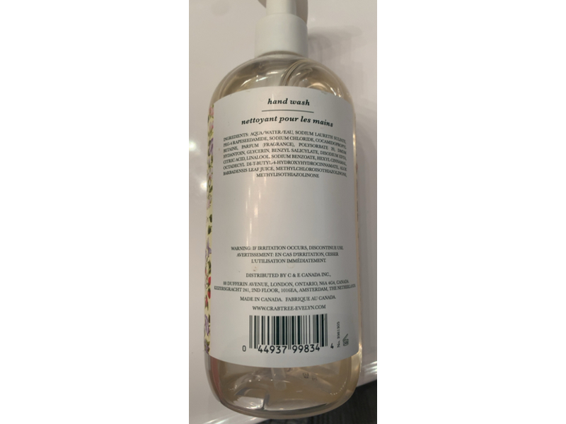 Crabtree & Evelyn Summer Hill Hand Wash, 16.9 fl oz/500 mL