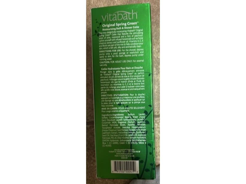 Vitabath Original Spring Green Moisturizing Bath & Shower Gel, 32 oz/900 g