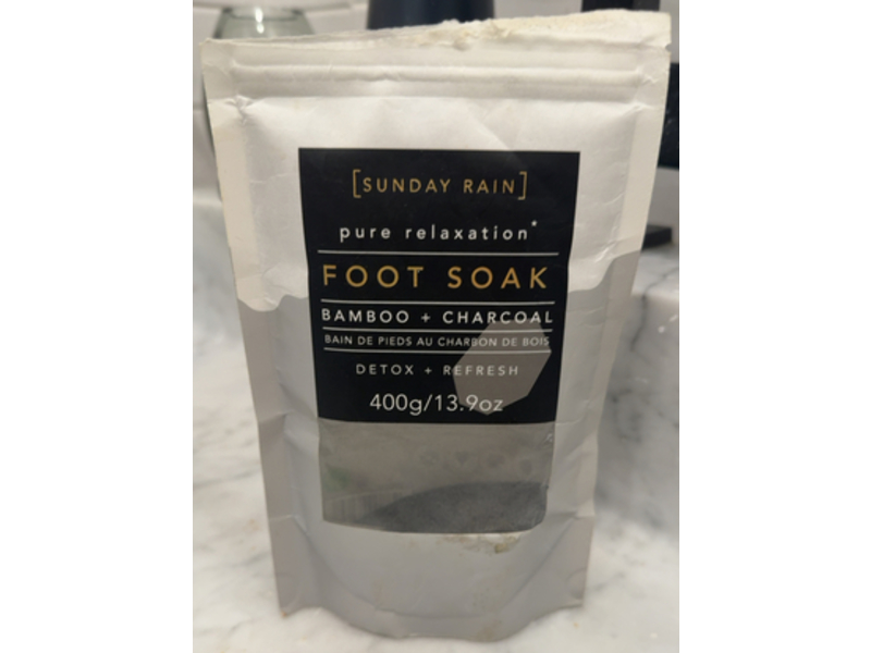 Sunday Rain Detox + Refresh Foot Soak, Bamboo + Charcoal, 13.9 oz/400 g