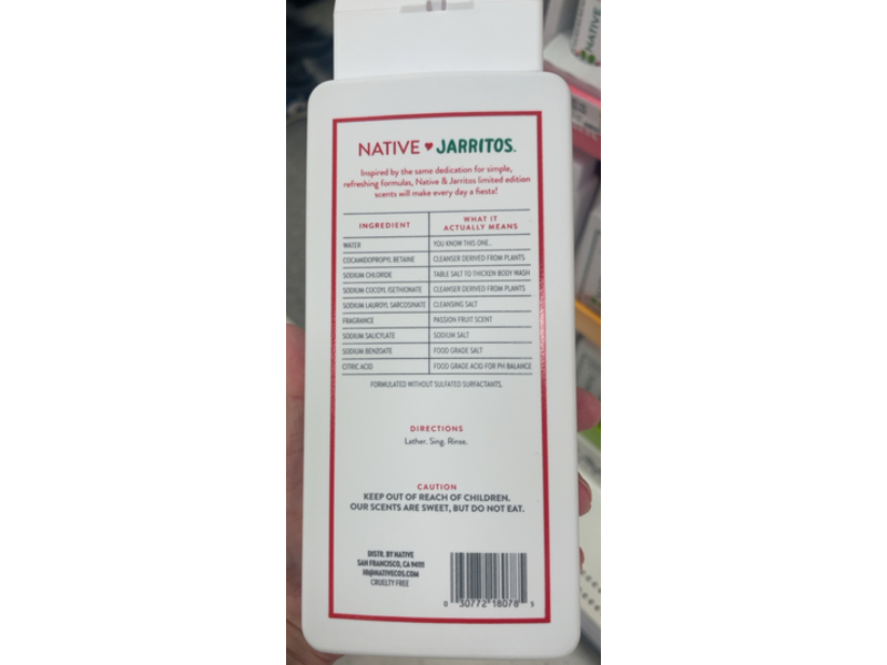 Native Jarritos Passion Fruit Body Wash, 18 fl oz/532 mL