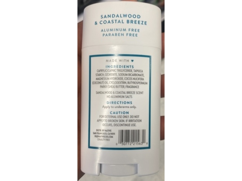 Native Deodorant, Sandalwood & Coastal Breeze, 2.65 oz/75 g