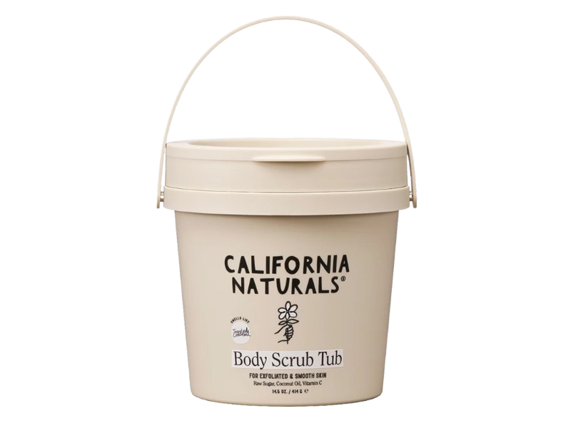 California Naturals Body Scrub Tub, Raw Sugar, Coconut Oil, Vitamin C, 14.5 fl oz/414 g