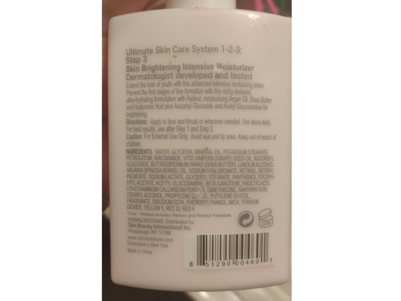 Skin Nutritions New York Skin Brightening Intensive Moisturizer, Step 3, 3.3 fl oz/100 mL