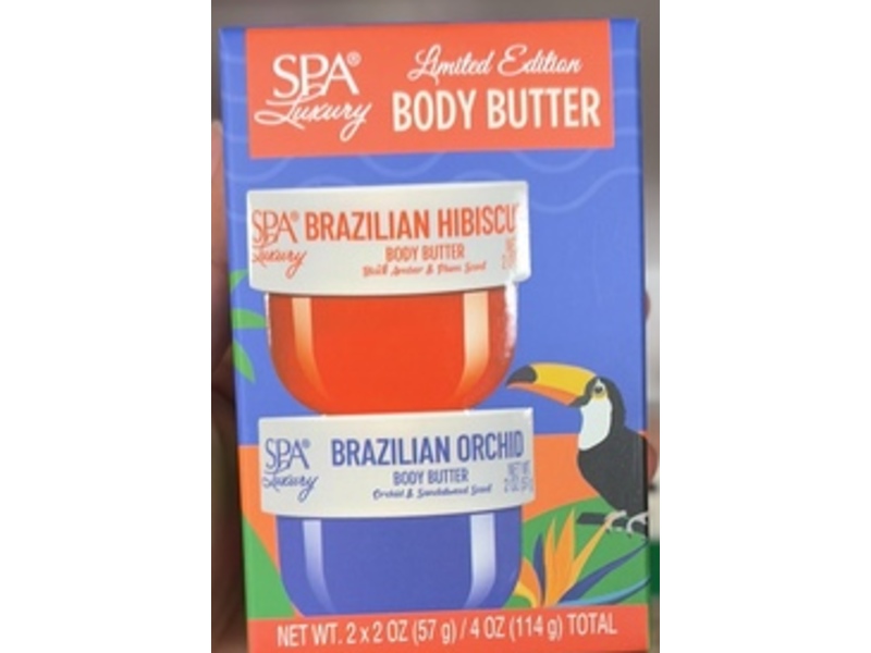 SPA Luxury Body Butter, Brazilian Hibiscus & Brazilian Orchid, 2 oz/57 g, Pack of 2