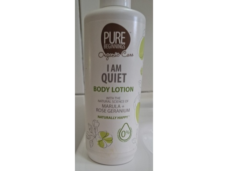 Pure Beginnings Organic Care I Am Quiet Body Lotion, Marula + Rose Geranium, 375 mL