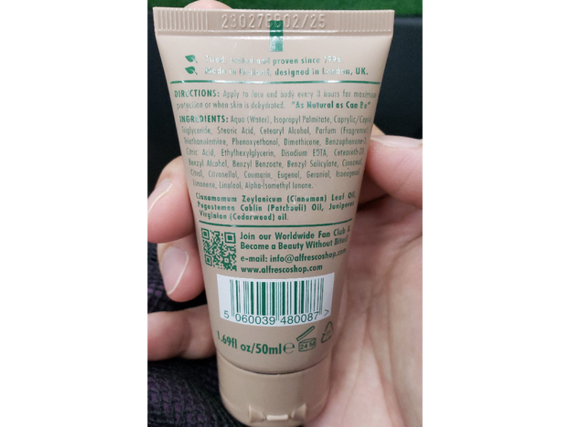 Alfresco Anti Bug Bite Moisturiser, Botanical Extracts, 1.67 fl oz/50 mL