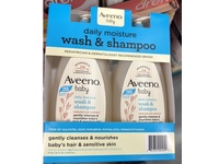 Aveeno Baby Daily Moisture Wash & Shampoo, 18 fl oz/532 mL, Pack Of 2 - thumbnail 2
