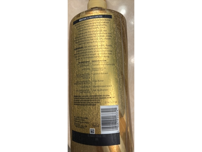 Pantene Pro-V Nourishing Conditioner, Coconut Milk & Shea Butter, 38.2 fl oz/1.13 L
