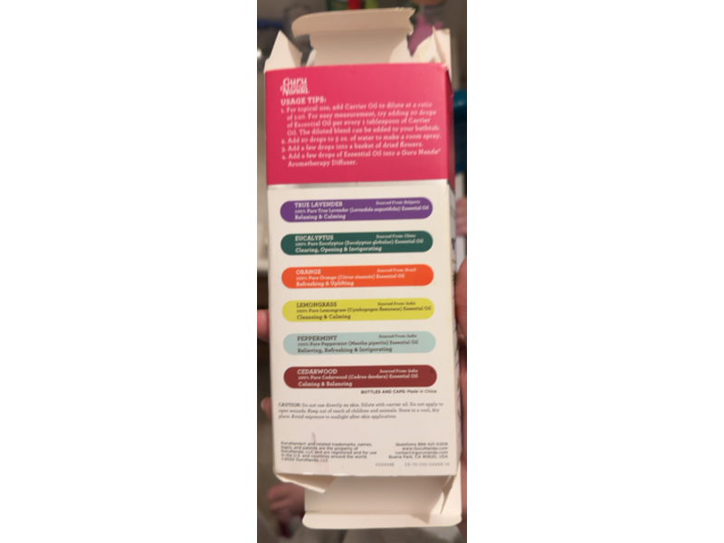 Guru Nanda Essential Oils Set, 3.3 fl oz/10 mL, Pack Of 6