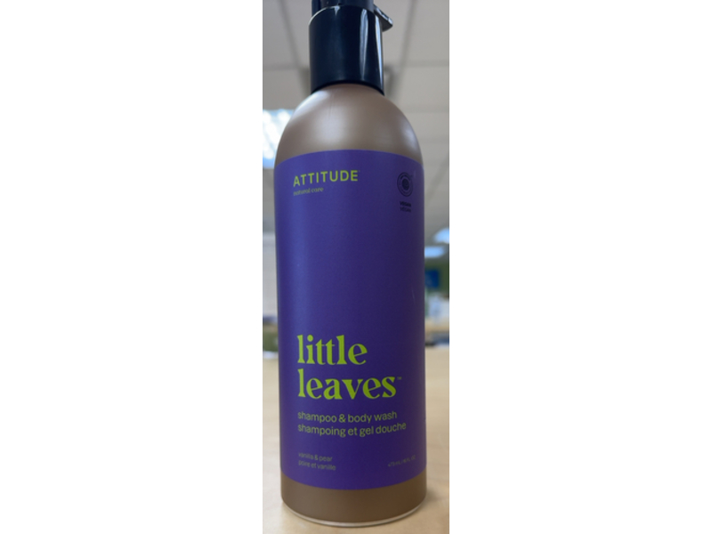 Attitude Little Leaves Shampoo & Body Wash, Vanilla & Pear, 16 fl oz/473 mL