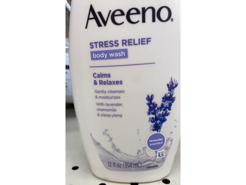 Aveeno Stress Relief Gently Cleanser Body Wash, Lavender Scent, 12 fl oz/354 mL