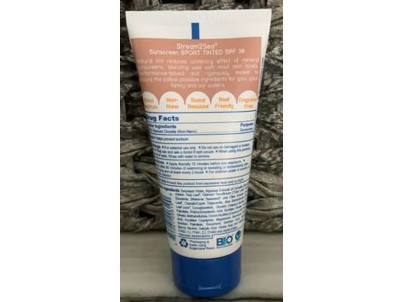 Stream2Sea Sport Tinted Sunscreen, SPF 30, 3 fl oz/90 mL