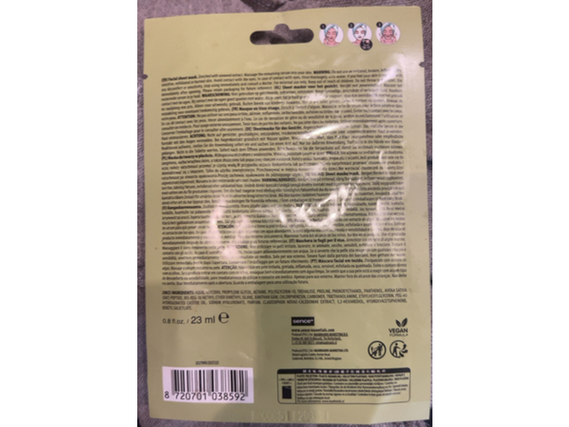Sence Long Time No Sea Face Sheet Mask, 0.8 fl oz/23 mL