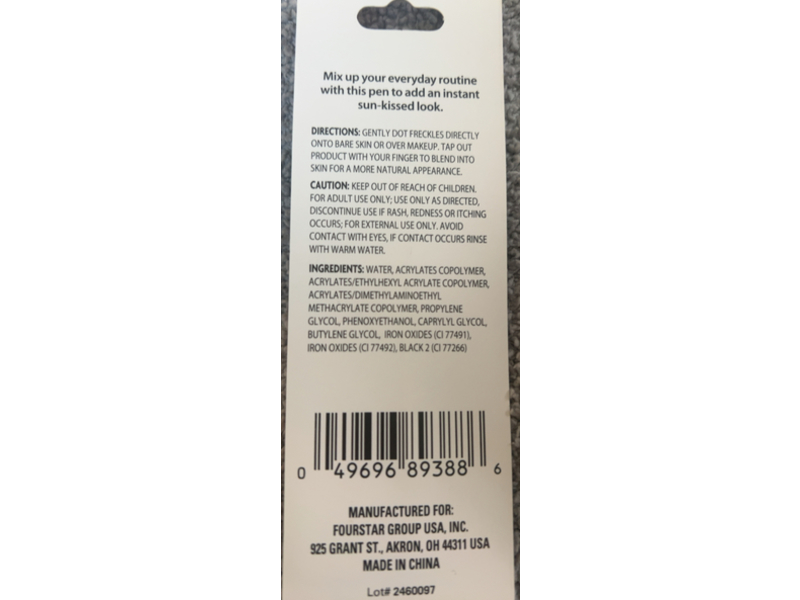 B.Color Freckle Pen, Dark Brown, 0.03 fl oz/1mL