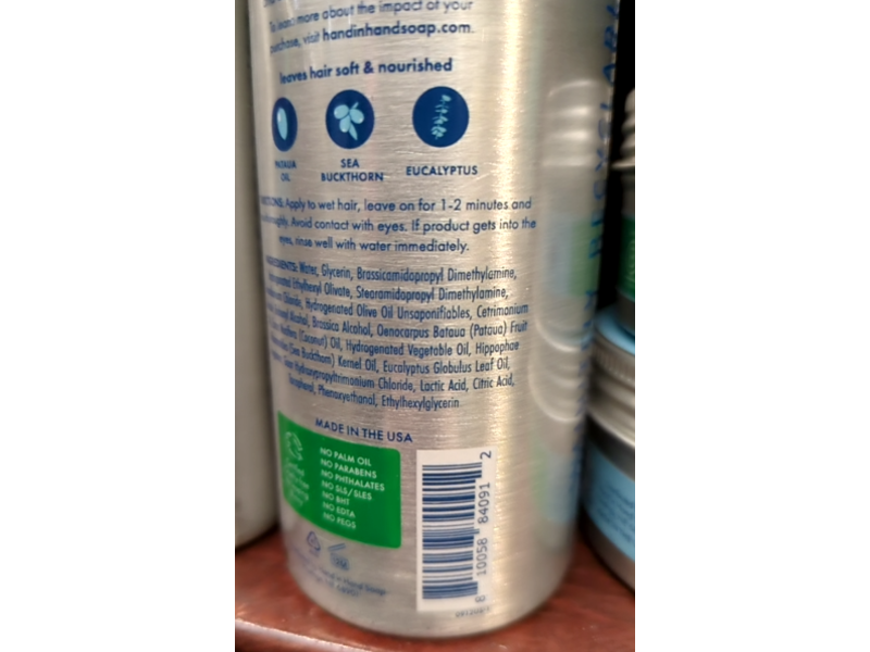 Hand In Hand Detox Sea Salt Conditioner, Sweet Mint & Eucalyptus, 12 fl oz/354 mL