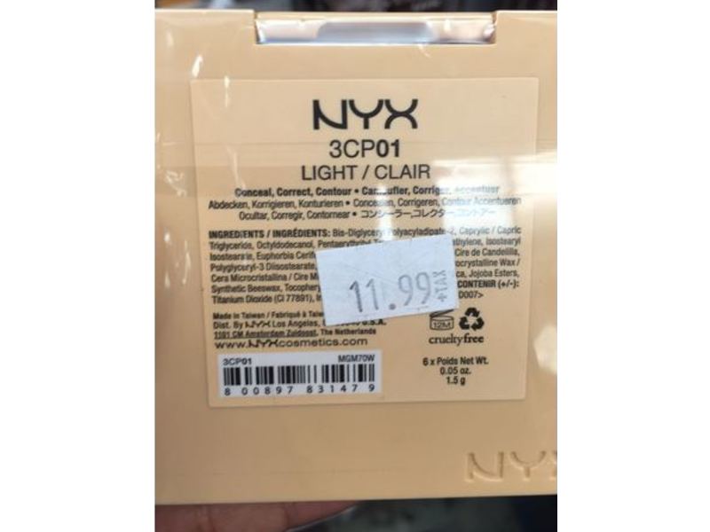 NYX Conceal Correct Contour Palette, Light