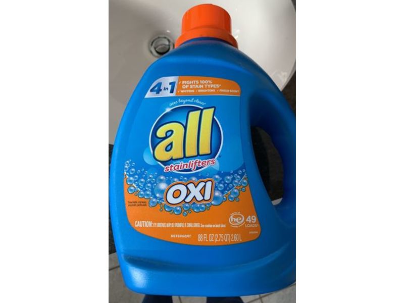 All With Stainlifters 4 In 1 Oxl Detergent, Fresh Scent, 49 Loads, 88 fl oz/2.60 L
